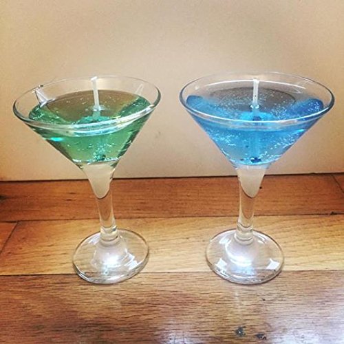 Cocktail Scented Gel Candles in Mini Martini Glass (Regular Martini-w/Olive)