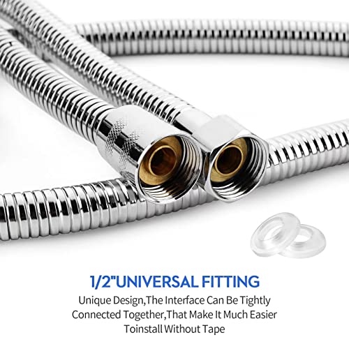 Aopoy Long Shower Hose 3 Meters, 118" Metal Stainless Steel Shower Pipe, Anti-Kink and Leakproof, Bathroom Shower Cable - Image 2
