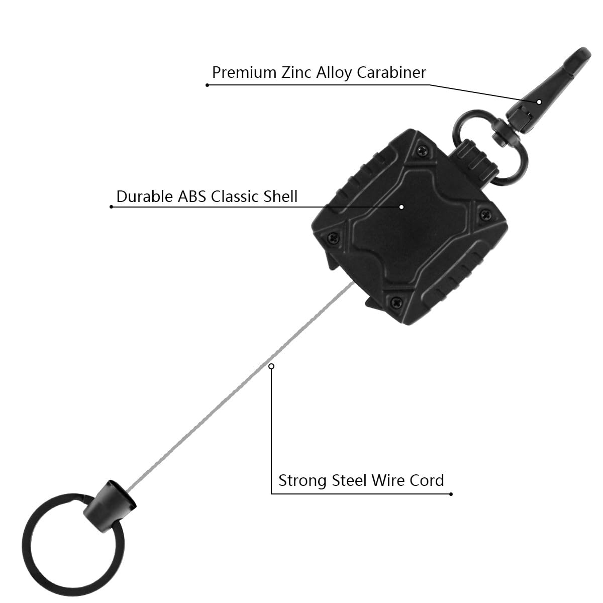Mecool 2 Pcs Retractable Badge Holders Hard Plastic Extendable Lanyard with Card Holder, Square - Image 2