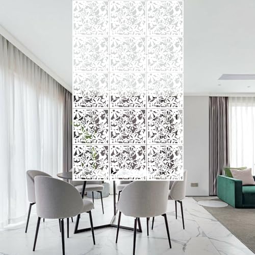 12 separadores colgantes de ambientes, divisor de habitaciones, diseño de mariposa, flores, divisor de ambientes, decoración artística (40 x 40 cm)