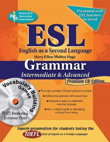 ESL Intermediate/Advanced Grammar w/Vocab Builder w/CD-ROM (English as a Second Language Series) by Mary Ellen Munoz Page (2008-09-15)