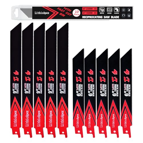 LithicApex 14Tpi Bi-Metal Reciprocating Saw Blades Metal Wood Cutting Sawzall