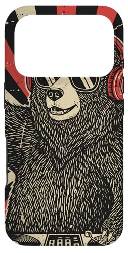 DJ Bear �^�[���e�[�u�� �w�b�h�t�H�� ���g�� ���y���D�� �X�}�z�P�[�X iPhone 17 Pro �p