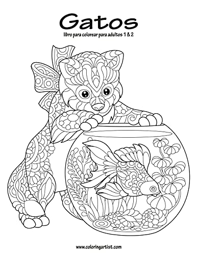 Gatos libro para colorear para adultos 1 & 2 (Spanish Edition)