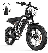 Hikeep Electric Bike for Adults - 20 x 4 Inch Fat Tire, Peak 1500W Motor, 28MPH 48V15.6AH Detacha...