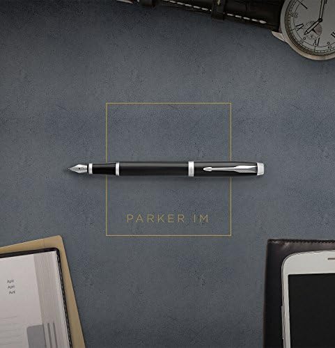 Parker IM Fountain Pen | Light Blue Grey | Medium Nib with Blue Ink Refill | Gift Box