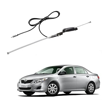 Auto Pearl - Vehicle Roof Mount Rubber Antenna Mast Flexible Car Antenna with Anti-Theft Design and Car Wash Safe - Black -Corolla