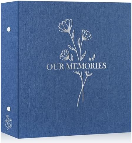 Lanpn Photo Album 6x4 Slip in, OUR MEMORIES Linen 600 Pockets Photo Albums Holds Landscape and Portrait 10x15cm Picture Green