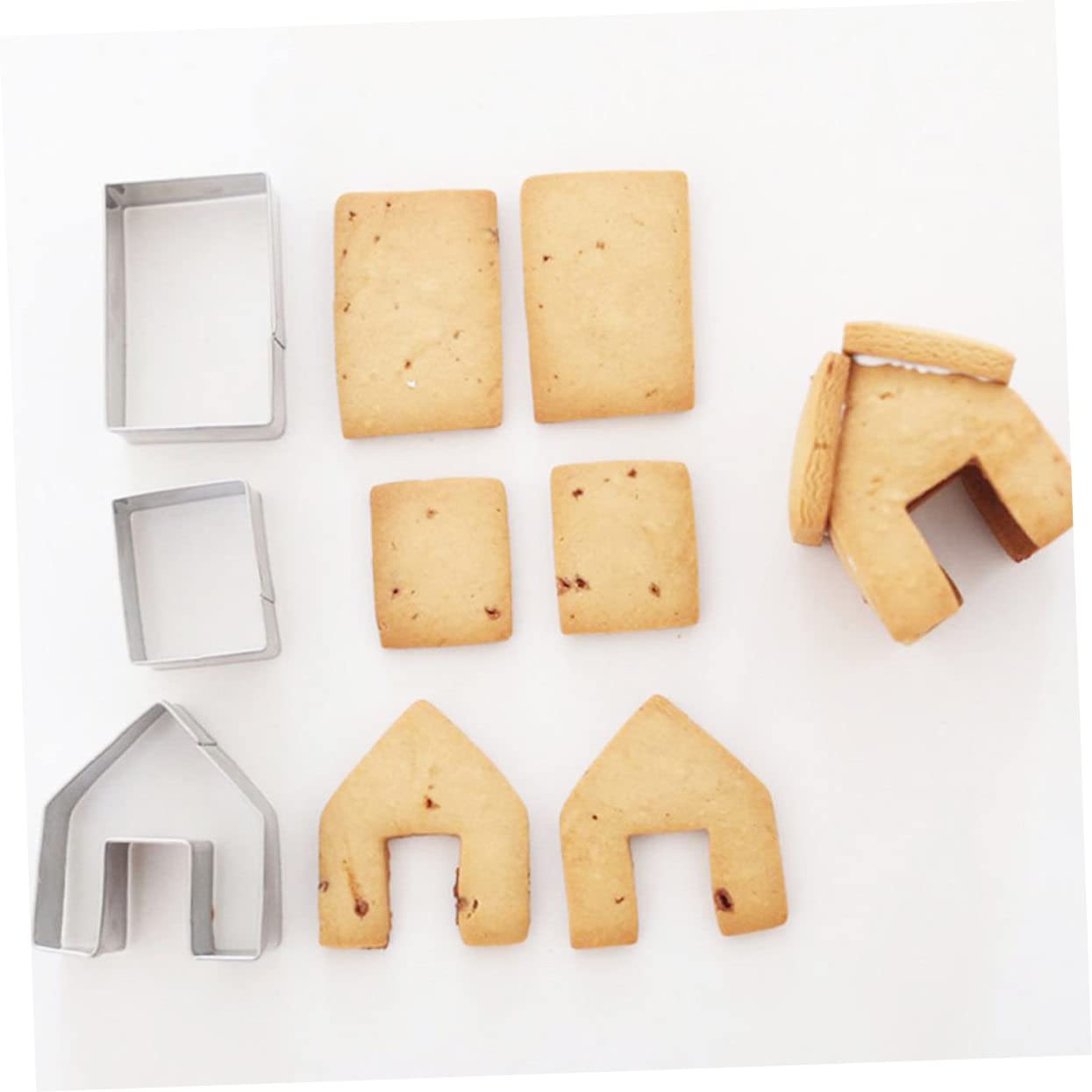 Veemoon 5juegos Molde para Pastel de Casa de Jengibre Moldes para Galletas Navideñas Cortadores de Galletas DIY para Hornear para Fiestas de Navidad