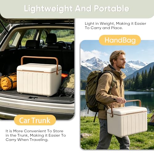 Image of 6Qt 13Qt 19Qt Northroad Camping Coolers,Stylish Macaron Color Durable Hard Cooler,Portable Insulated Ice Chest with 24 /48 Hour Ice Retention,Multi- Size for Camping,Picnic,Beach,Travel