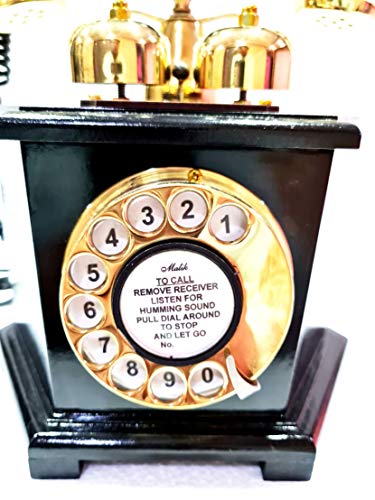 Teléfono Vintage Negro de Madera con Dial Giratorio miniatura 4