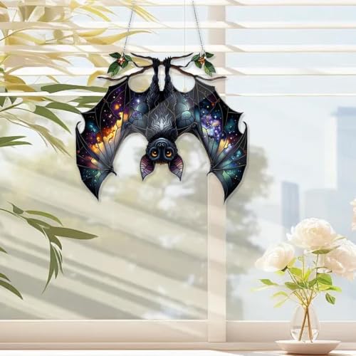 Murciélago de acrílico vibrante con acabado artístico ornamental 8