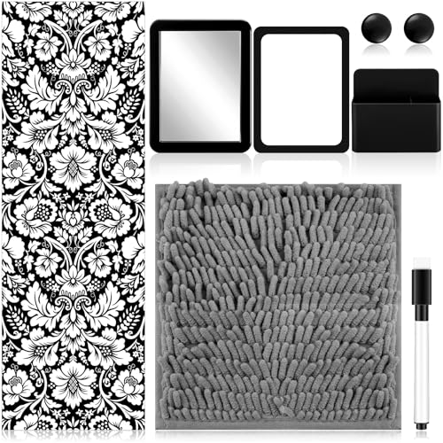 Timgle 8 Pcs Locker Accessories Kit Magnetic Locker Wallpaper Organizer Mirror Magnet Nails Whiteboard with Dry Erase Marker Set for School Coat Lockers Decorations Supplies(Vintage)