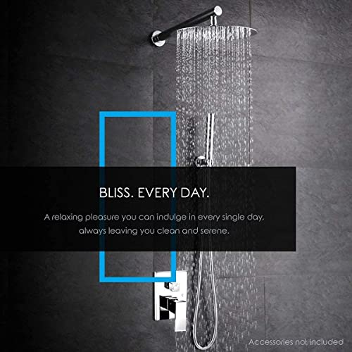 Image of TOSCH Stainless Steel 304 SQUARE ULTRA SLIM Rainfall Shower 8 Inch Ultra Slim With 24 inch Rectangle Shower Arm Chrome Finish