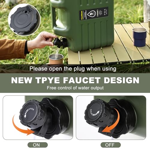 Jarra de Agua de 5 Galones con Grifo, Contenedores Portátiles a Prueba de Fugas para Camping, Libre de BPA, Tanque de Almacenamiento para Excursiones y Emergencias miniatura 5