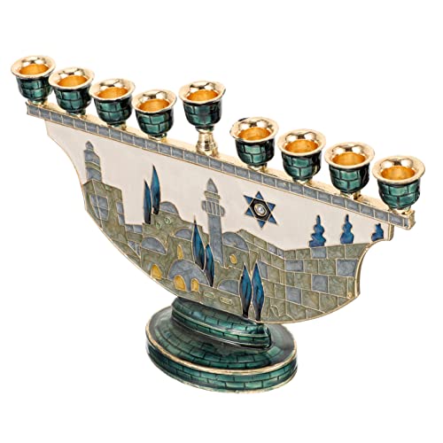 LIFKOME Candelabro Metálico de Brazos para Velas Cónicas Soporte para Hanukkah y Decoración de Hogar Estilo Europeo para Fiestas y Celebraciones Tradicionales