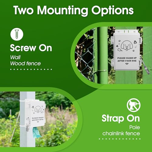 Image of Dog Poop Bag Dispenser - Waterproof Poop Bag Holder, Wall Mount, Organizer for Outdoor, Yard, Porch, Lawn