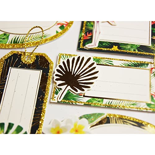 Global Gift 8 Etiquetas Adhesivas - Tropical - Glitter