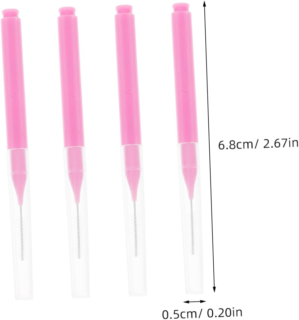 Unomor 100Pcs Interdental Cleaning Brushes for Gentle with Convenient Handle Portable Toothpick Brush for Travel and Daily Use