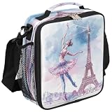 UOYO Lunch Bag Kids Boys Girls France Paris Ballet Dancer Insulated Lunch Box Leakproof Reusable Lunchbox for School Work Picnic