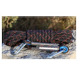 Touw Zwart 10mm-16mm Outdoor Adventure Safety Protection Touw, Klimtouw Brandveilig Nylon Touw Abseilen Touw, Zeer Sterk…