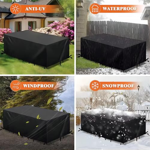 Bâche imperméable jardin 150x110 protection table résistante UV - 3