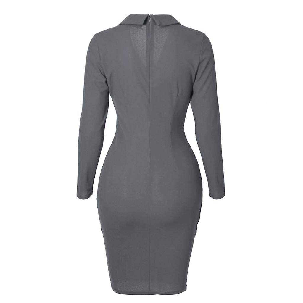 Damen Blazer Kleid Elegant Blazer Kleider Anzug V-Ausschnitt Hemdkleid Lange Ärmel Business Hülse Büro Jacken Mit Knopf Schlank Minikleid Sexy Unregelmäßig Knopf Anzug Enges Kleid