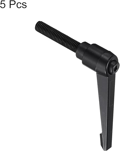 Miniatura 105 de uxcell 5 piezas de manija de palanca de sujeción ajustable M8 x 0.630 in óxido negro métrico acero al carbono macho roscado perillas de mano