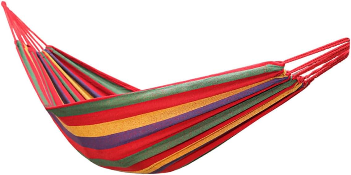 Outanaya Single Outdoor Canvas Hammock Red Anti-Rollover Swing Chair Thickened Leisure Hammock for Camping Patio Garden Travel