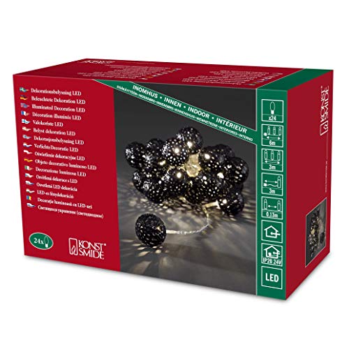 Guirlande decorative Konstsmide résout le manque de luminosité avec 24 boules métal bronze LED
