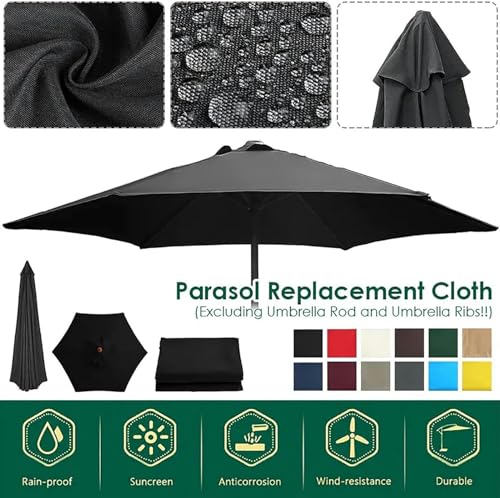 Toile de rechange pour parasol 3m auvent bleu pour ombrager la table de terrasse