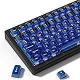 dagaladoo Clear keycaps,Transparent Keyboard keycaps,Jelly Key caps Set,Shine Through keycap，MDA Profile Keyboard caps for Mx Switches Mechanical Keyboard(Dark Blue)