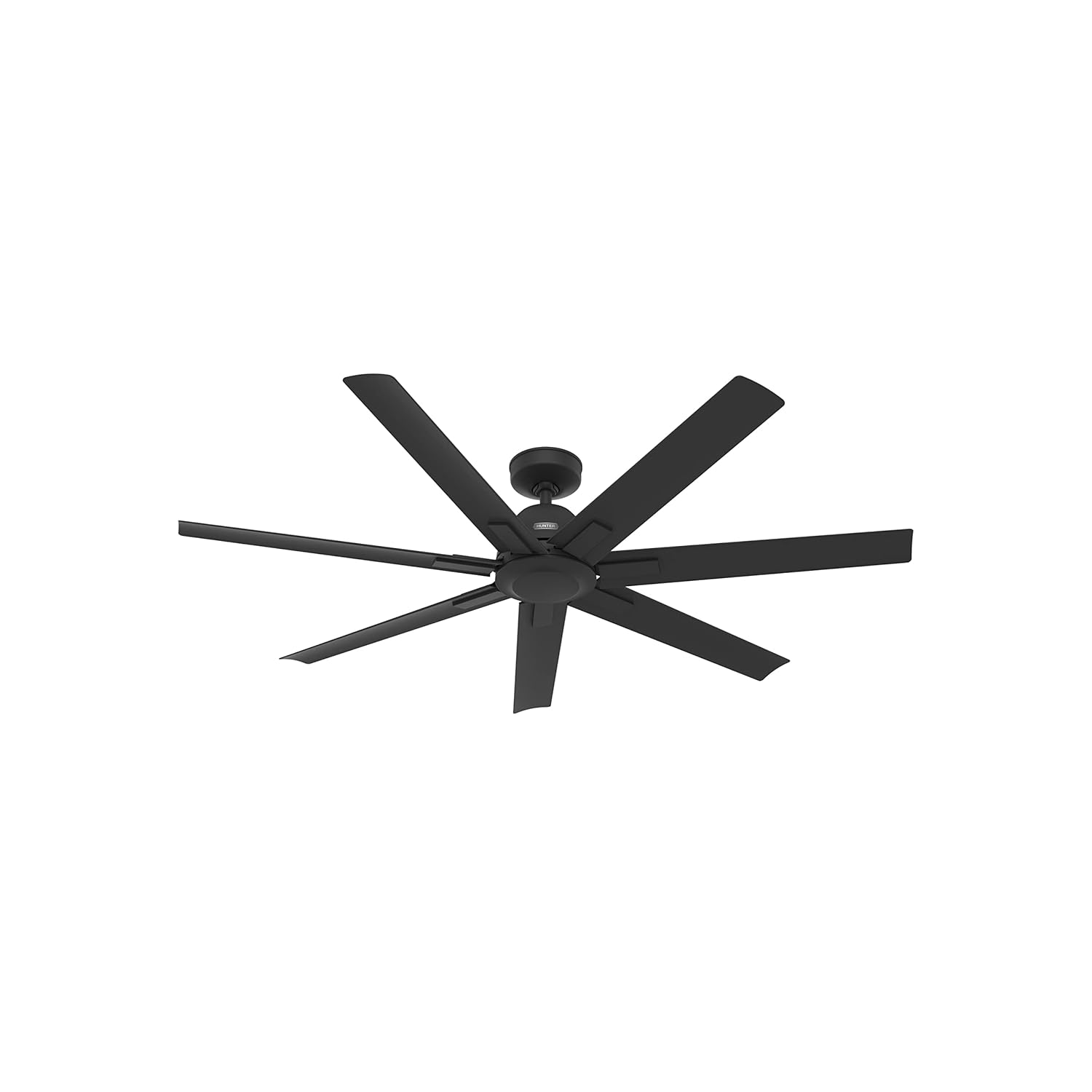 Hunter 60 inch Outdoor or Indoor Ceiling Fan without Light - Black Ceiling Fan with Wall Control For