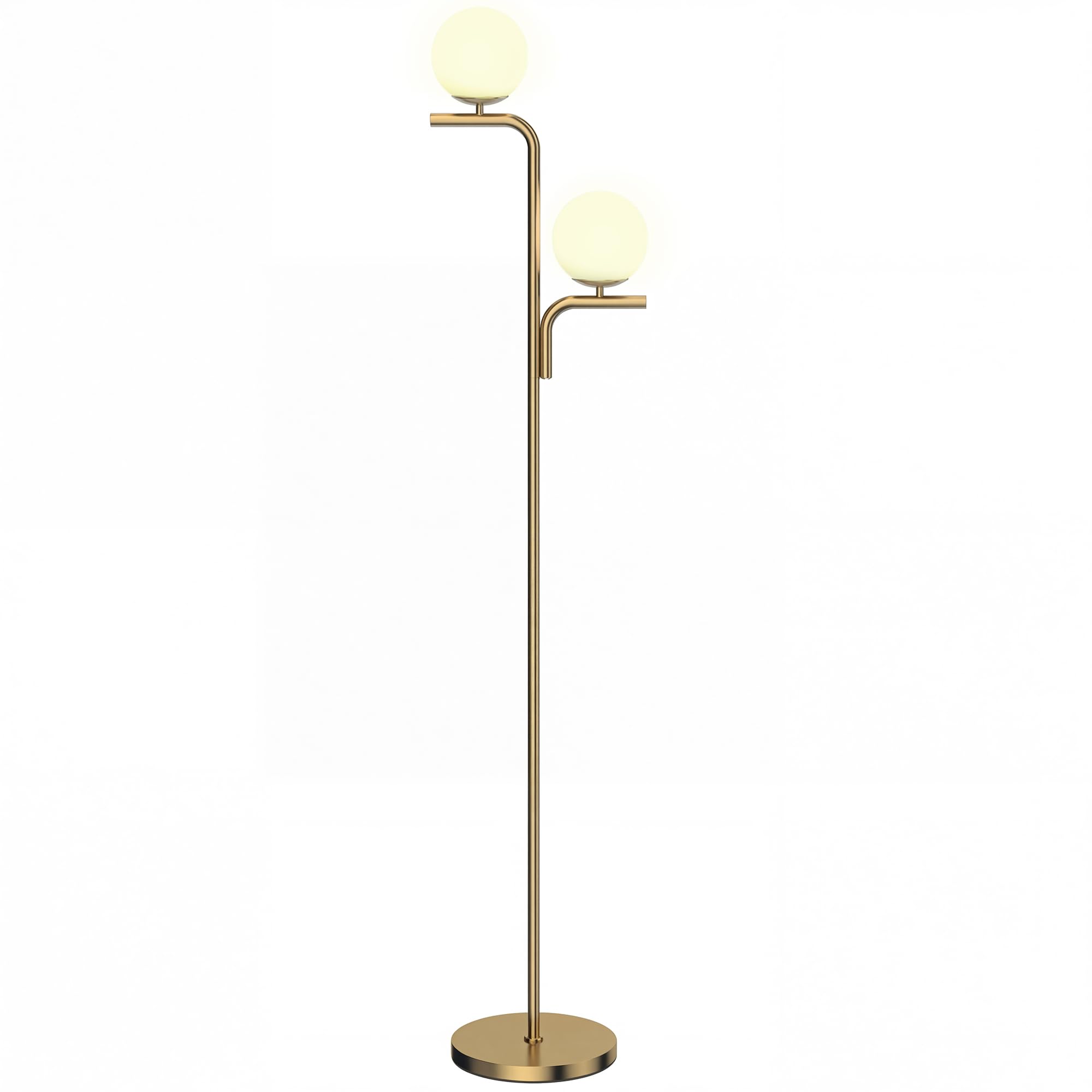 Homcom Gold Floor Lamp With 3 Colour Temperatures, Modern Standing Lamp, | Size: Large