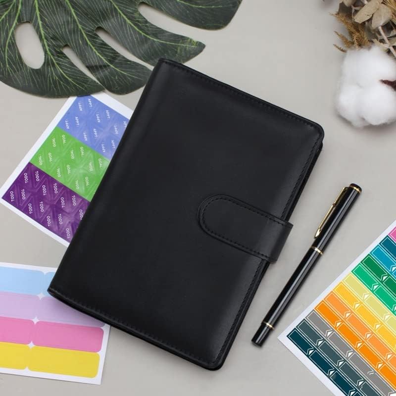 Pu Leather Budget Binder Financial Planner with 8 Cash Envelopes 12 Pcs Sheets Diary Agenda School Stationery image 4