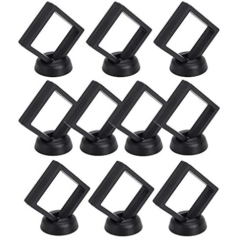 Skelang 10 Pcs Coin Display Case, 3d Floating Display Frame, Floating Display Case for Coin, Stamp, Jewelry, 7×7 cm Cover
