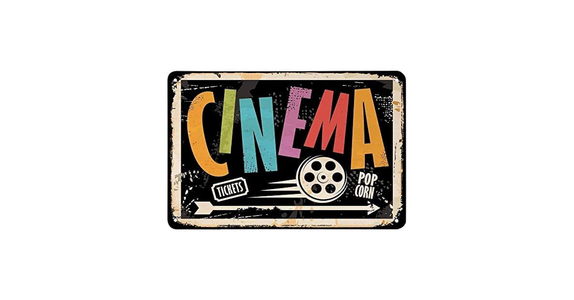 Amazon.co.jp: 映画館ブリキ看板、映画チケット矢印