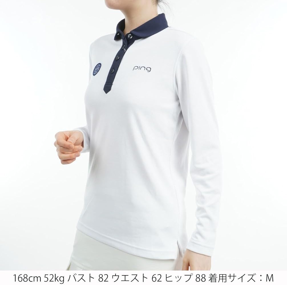 Amazon | [ピン アパレル] レディース 長袖 ポロシャツ (吸水速乾・UV