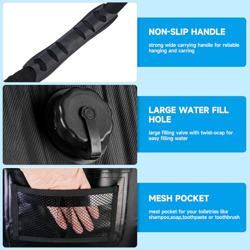 FENSAN Solar Portable Shower Bag, 5 Gal/20L Solar Heating Outdoor Camping Shower Bag with On-Off Switchable Shower Head&Removable Hose Suitable for Camping, Hiking, Travel, Beach Swimming by FENSAN - Image 7