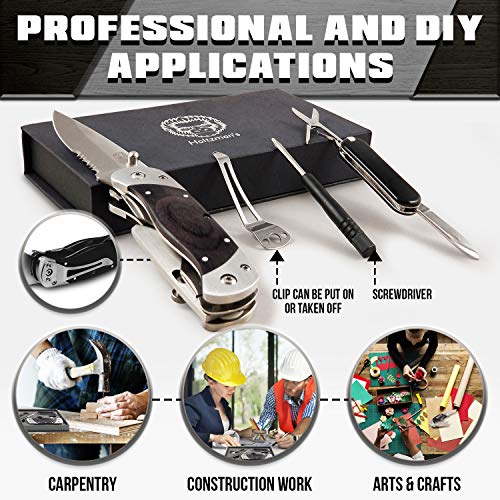 Folding Utility Knife Men's Gift | Pocket Knife Set For Him Box Cutter Folding Work Knife | Heavy Duty W/Belt Clip #TOP1