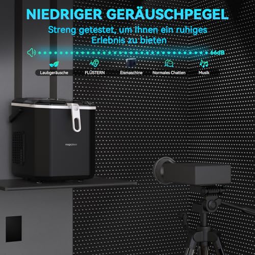 magicplux Eiswürfelmaschine, Selbstreinigende Eiswürfelbereiter 9 Würfel in 6 Minuten fertig, 12kg/24h, 2 Eiswürfel Größen Ice Cube Maker für Zuhause, Büro, Urlaub und Party, Schwarz 8 magicplux Eiswürfelmaschine, Selbstreinigende Eiswürfelbereiter 9 Würfel in 6 Minuten fertig, 12kg/24h, 2 Eiswürfel Größen Ice Cube Maker für Zuhause, Büro, Urlaub und Party, Schwarz