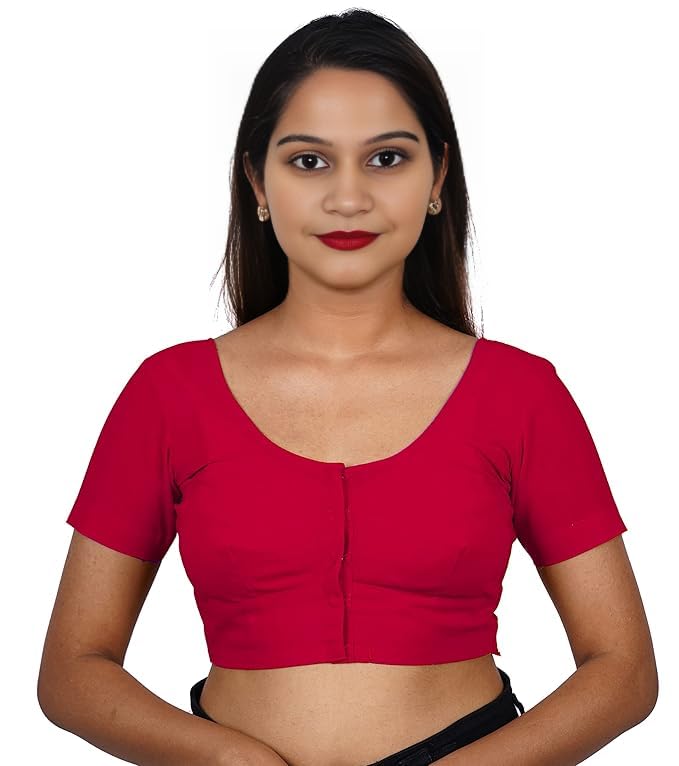 gaiyera Women's Stitched Readymade 2by2 Plain Saree Wear Cotton Blouse, Regular Wear Blouse (Exotic Color Collections)-picture-49