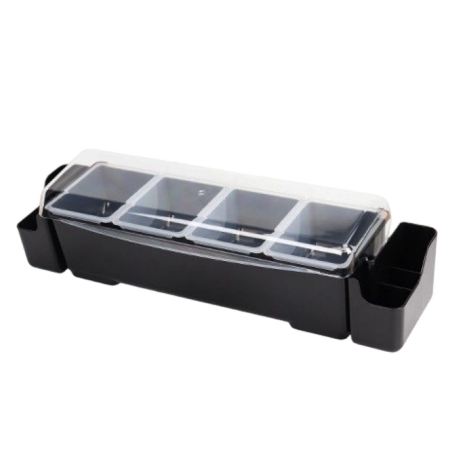 Easy to Clean Bar Organizer with Clear Cover Portable Condiment Organizer with Removable Cups Ergonomic Garnish Station with Lid Reusable for Bartenders-image-37