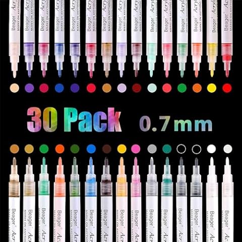 Marqueurs acryliques Beager 30 couleurs Cover