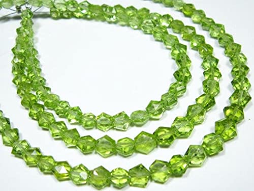 Peridot Faceted Hexagon Shape briolettes de 4-5mm pour réparer et créer des bijoux