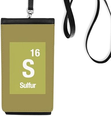 S Sulfur Checal Element Science Phone Wallet Purse Hanging Mobile Pouch Black Pocket
