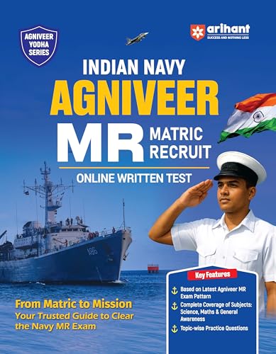 Image of Arihant Indian Navy Agniveer MR (Matric Recruit) Exam | Complete Syllabus Coverage, Chapterwise PYQs, Maths Formulas