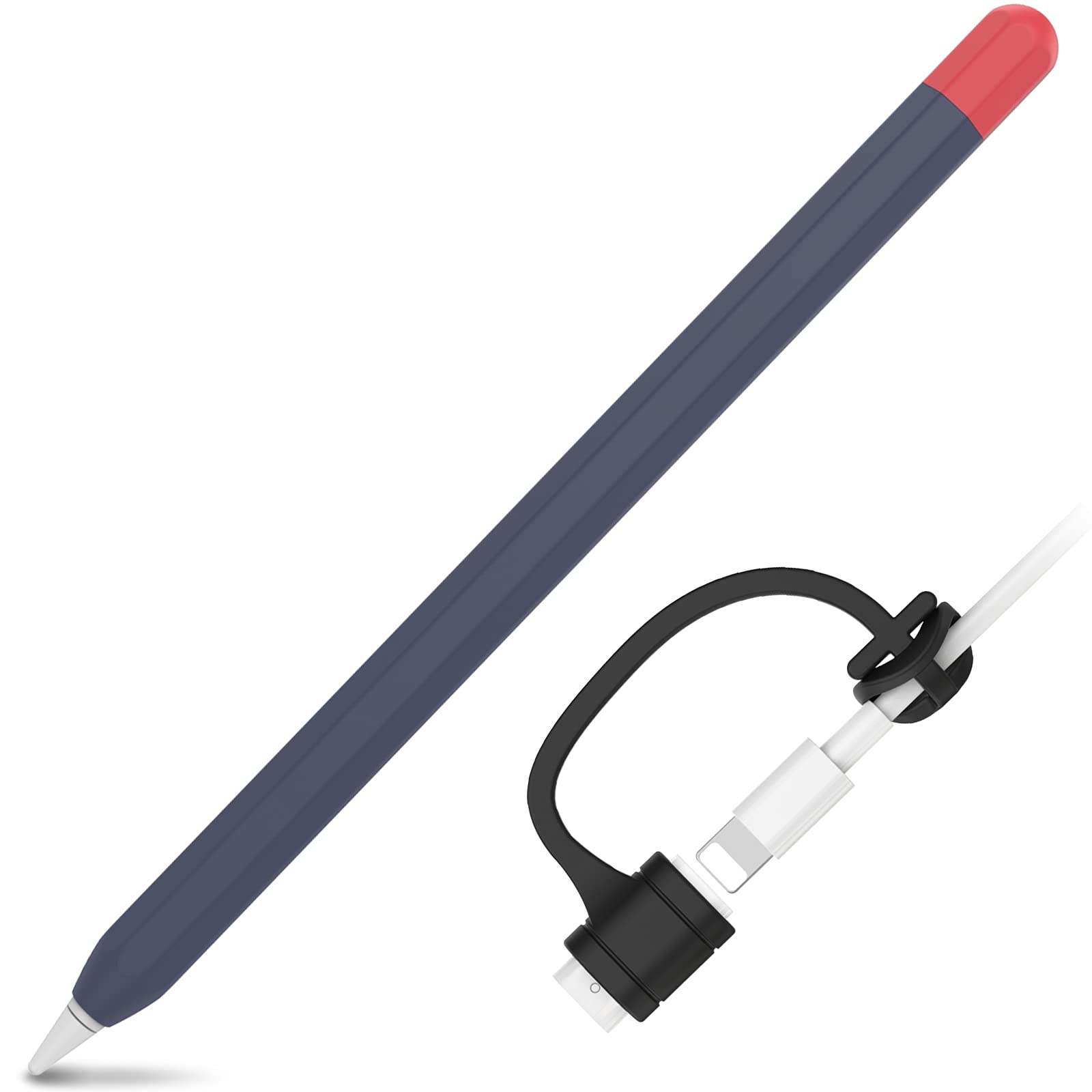 AHASTYLE Duotone iPencil Case Sleeve Silicone Protective Skin Added Cable Adapter Tether Kit Compatible for Apple Pencil 1st Generation Tablets (Midnight Blue) (B086TX5M1Q) Amazon Price History, Amazon Price Tracker