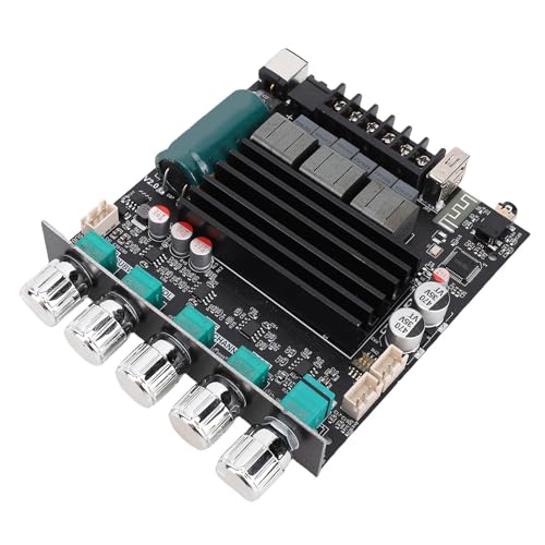 SPYMINNPOO Placa Amplificadora de Potencia Bluetooth 5.1, Módulo Amplificador de Sonido Digital de 2.1 Canales 100W+100W+200W con Puerto de Expansión de Subwoofer, para Cine en Casa y