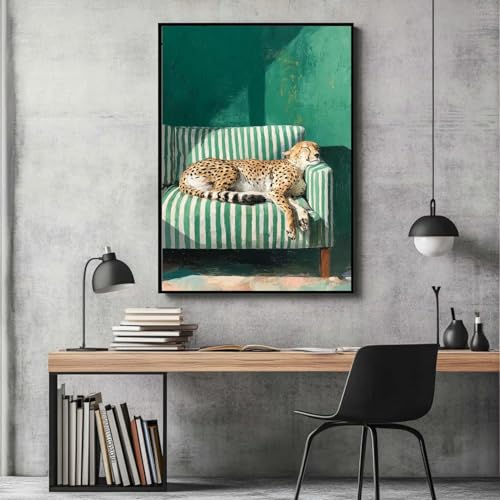 Póster de leopardo dormido para un salón moderno y sofisticado de 40x55cm 4